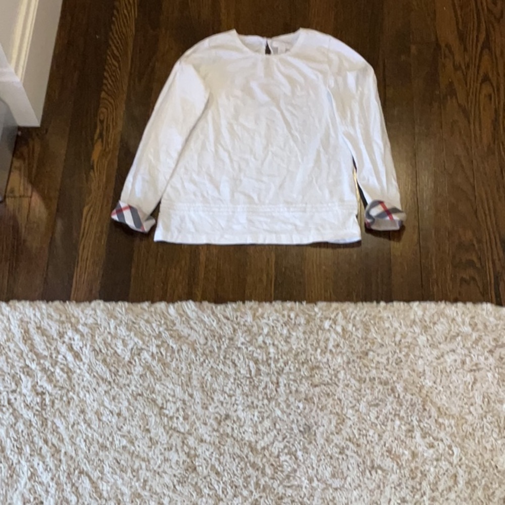 Kids White Shirt with Patterned Cuffs